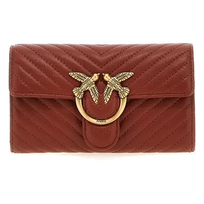 Pinko-Love Bag One Wallet Chevron Portafogli Bordeaux-Donna