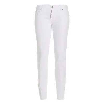 Dsquared2-'Jennifer Cropped' Jeans Bianco-Donna