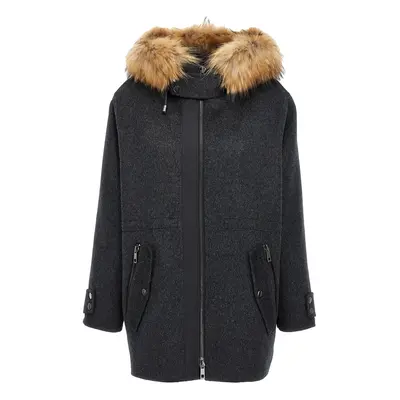 P. A.R. O.S. H.-Fur Parka Giacche Grigio-Donna