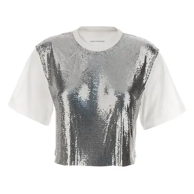 Paco Rabanne-Metal Mesh T Shirt Silver-Donna