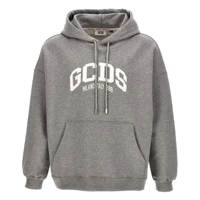 Gcds-Logo Loose Felpe Grigio-Uomo