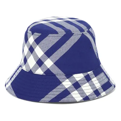 Burberry-Check Bucket Hat Cappelli Blu-Donna