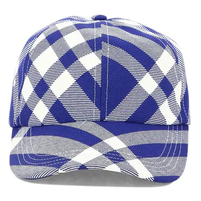 Burberry-Check Baseball Cap Cappelli Blu-Donna