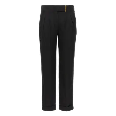 Tom Ford-Metal Bar Detail Pantaloni Nero-Donna