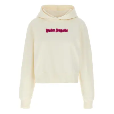 Palm Angels-Neon Logo Felpe Bianco-Donna