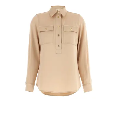 Michael Michael Kors-Satin Blouse Camicie Beige-Donna