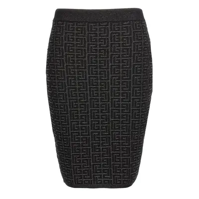 Balmain-Monogram Gonne Nero-Donna