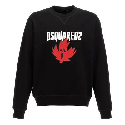 Dsquared2-Logo Print Felpe Nero-Uomo