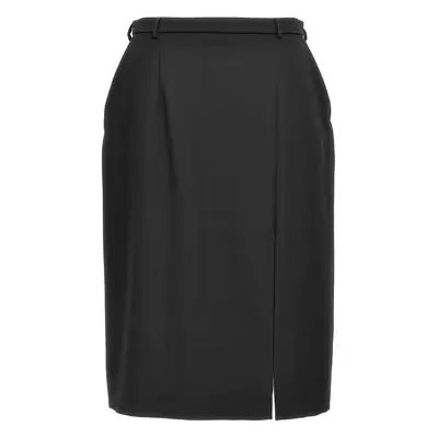 Dolce & Gabbana-Slit Skirt Gonne Nero-Donna