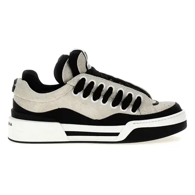 Dolce & Gabbana-New Roma Sneakers Bianco/Nero-Uomo