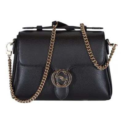 Gucci-Borsa a Tracolla GG in Pelle Nera-Donna -Nero