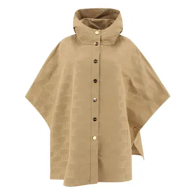 Max Mara-Water-Repellent Jacquard Cape Coats Beige-Donna