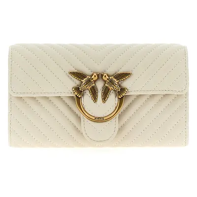 Pinko-Love Bag One Wallet Chevron Portafogli Bianco-Donna