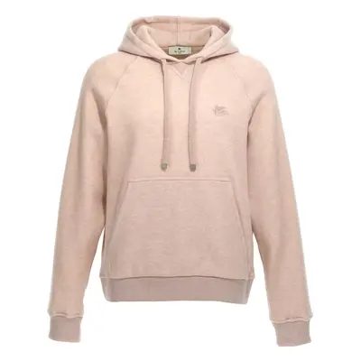 Etro-Logo Embroidery Wool Hoodie Felpe Beige-Uomo