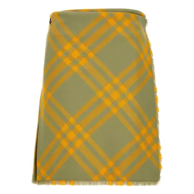 Burberry-Check Kilt Skirt Gonne Giallo-Donna