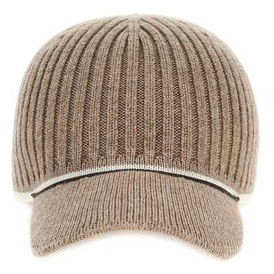 Brunello Cucinelli-Ribbed Knit Cap Cappelli Beige-Donna