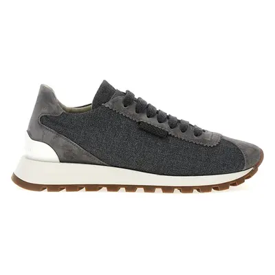 Brunello Cucinelli-Monile Sneakers Grigio-Donna