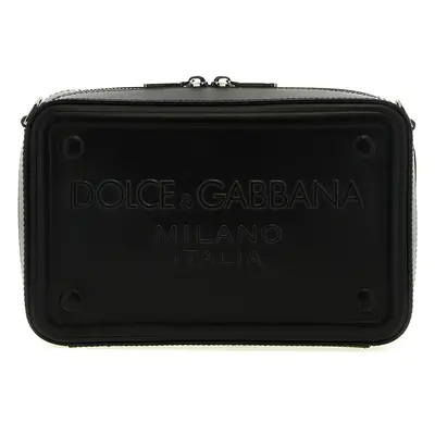 Dolce & Gabbana-Embossed Logo Shoulder Strap Borse A Tracolla Nero-Uomo