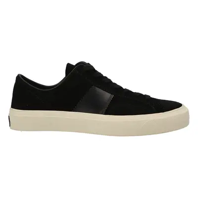 Tom Ford-Suede Sneakers Bianco/Nero-Uomo