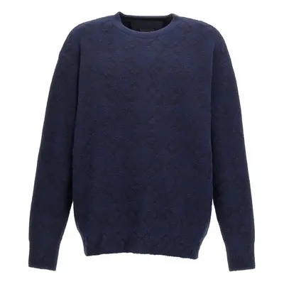 Givenchy-Logo Embroidery Sweater Maglioni Blu-Uomo