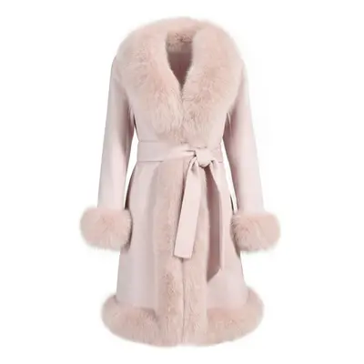 Wanan Touch-Cappotto Liberty Rosa Misto Cachemire-Donna -Rosa