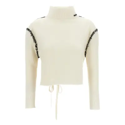 Marni-Mending Detail Cardigan Maglioni Bianco/Nero-Donna