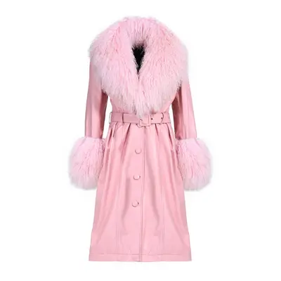 Wanan Touch-Cappotto Sac Rosa in Pelle-Donna -Rosa