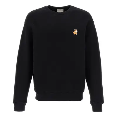 Maison Kitsune-Speedy Fox Patch Felpe Nero-Uomo