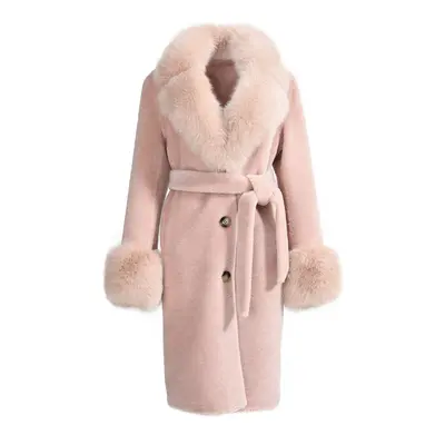 Wanan Touch-Cappotto Chic Special Rosa in Lana-Donna -Rosa