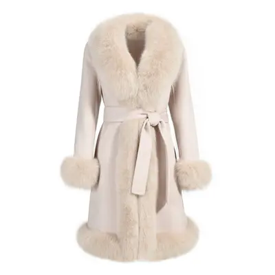 Wanan Touch-Cappotto Liberty Beige Misto Cachemire-Donna -Beige