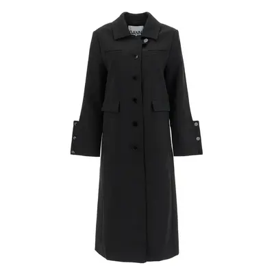 Ganni-Cappotto Lungo Monopetto-Donna