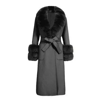 Wanan Touch-Cappotto Lebonè Nero Misto Cachemire-Donna -Nero