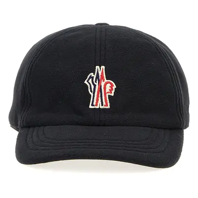 Moncler Grenoble-Logo Patch Cap Cappelli Nero-Uomo