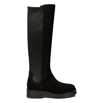 Casadei-Boots With Suede Inserts Stivali & Stivaletti Nero-Donna