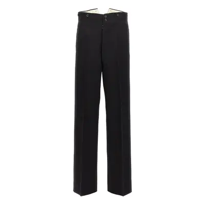 Maison Margiela-Strap Wool Pantaloni Nero-Donna