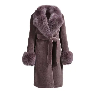 Wanan Touch-Cappotto Chic Special Vinaccia in Lana-Donna -Vinaccia