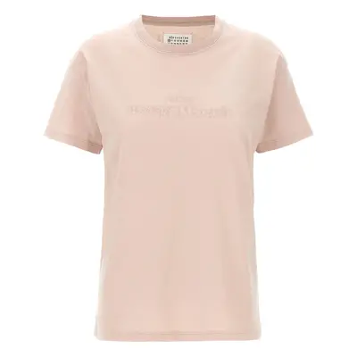 Maison Margiela-Logo Embroidery T Shirt Rosa-Donna