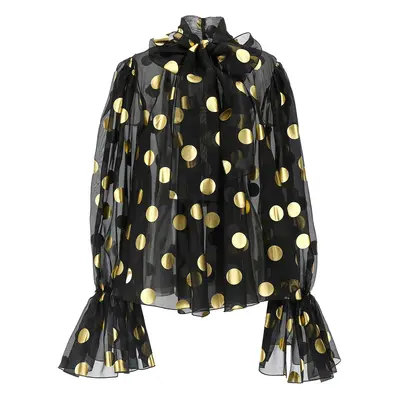 Dolce & Gabbana-Polka Dot Lamé Blouse Camicie Multicolor-Donna