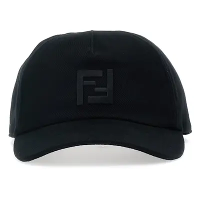 Fendi-Logo Embroidery Cap Cappelli Nero-Uomo