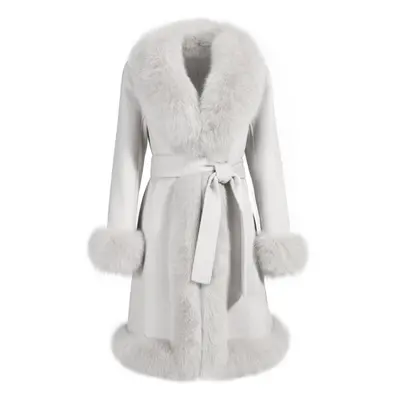 Wanan Touch-Cappotto Liberty Grigio Misto Cachemire-Donna -Grigio