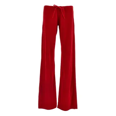 Balenciaga-Used Velvet Pantaloni Rosso-Donna