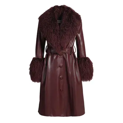 Wanan Touch-Cappotto Sac Borgogna in Pelle-Donna -Rosso