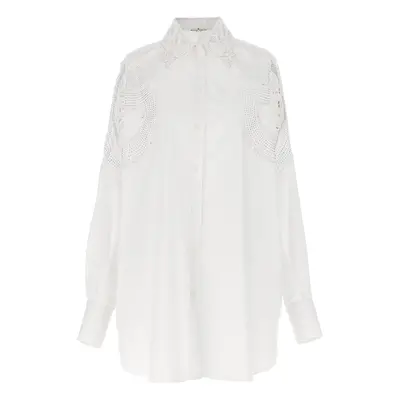 Ermanno Scervino-Rhinestone Embroidery Shirt Camicie Bianco-Donna