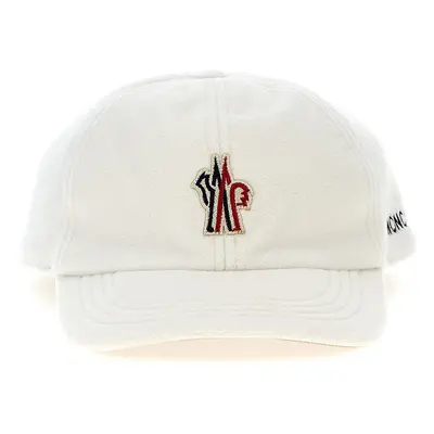 Moncler Grenoble-Logo Patch Cap Cappelli Bianco-Uomo