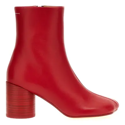 Mm6 Maison Margiela-Stitch-Out Leather Ankle Boots Stivali E Stivaletti Rosso-Donna