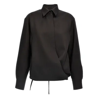 Valentino Garavani-Valentino Techno Light Wool Shirt Camicie Nero-Donna