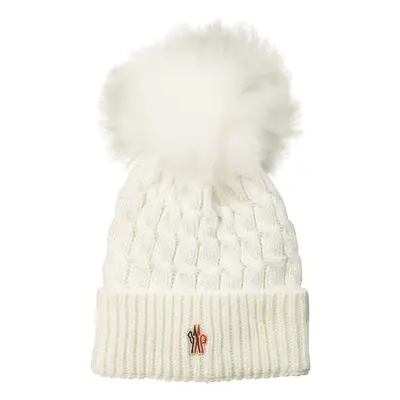 Moncler Grenoble-Wool Beanie Cappelli Bianco-Donna