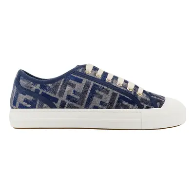 Fendi-Sneakers in denim con motivo FF in ciniglia-Donna