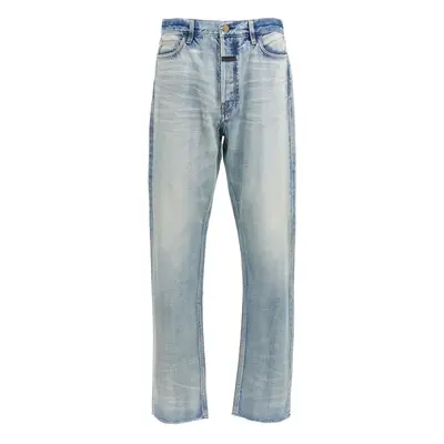 Fear Of God-Straight 5 Pocket Jeans Celeste-Uomo