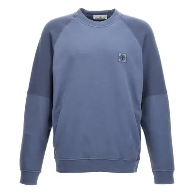 Stone Island-Logo Patch Felpe Blu-Uomo